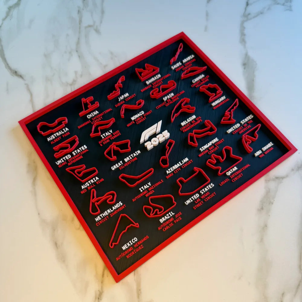 🏎️ F1 Calendar 2025 – Notable Tracks in 3D Printing