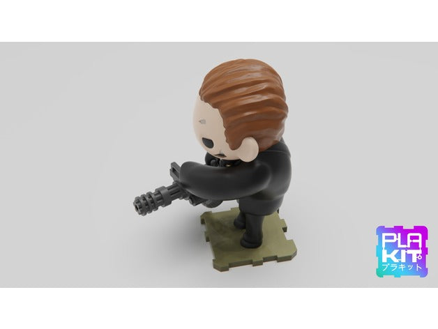 T-800 Chibi Figure ā Terminator 2 Judgment Day | 3D Print (Unpainted)š¤