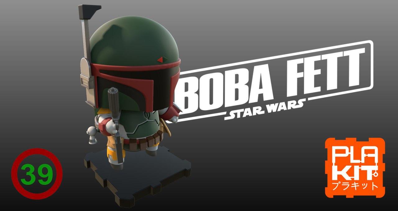 π‘οΈ Boba Fett Chibi Figure β Star Wars 3D Print (Unpainted)