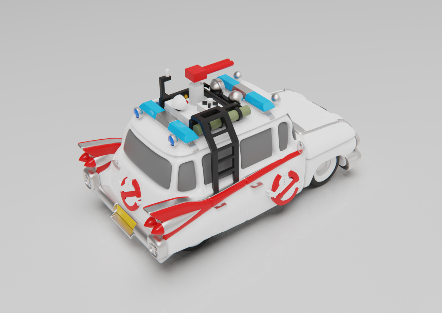 Ecto-1 Ghostbusters Car ā 3D Printed Model (Unpainted)šØ