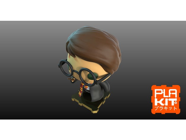 Harry Potter Chibi Figure – 3D Printed Wizard Model (Unpainted)🧙