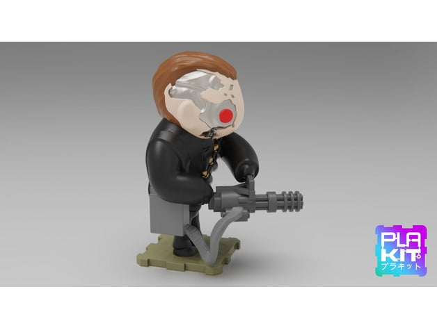 T-800 Chibi Figure – Terminator 2 Judgment Day | 3D Print (Unpainted)🤖
