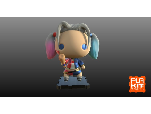 🃏 Title: Harley Quinn Chibi Figure – Suicide Squad 3D Print (Unpainted)