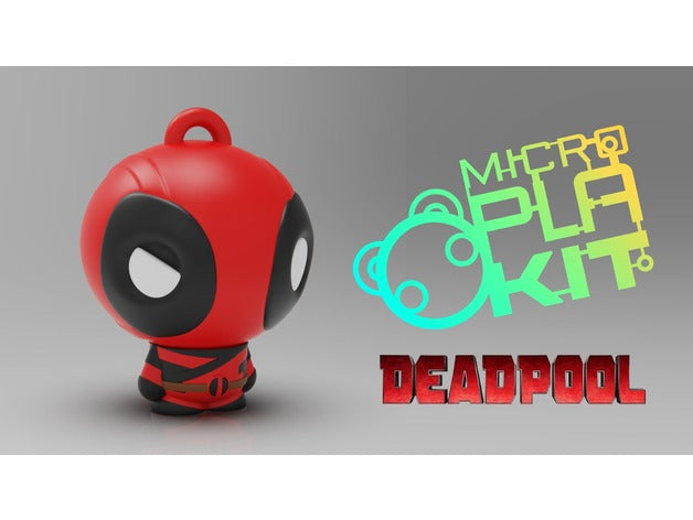 🔫  Deadpool Micro Chibi Keychain – 3D Printed Mini Figure (Unpainted)