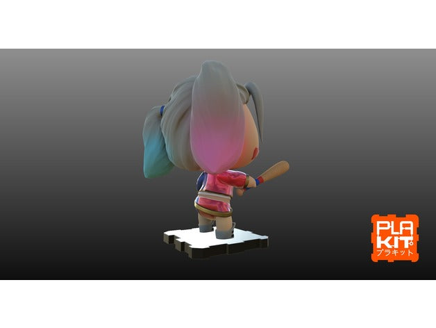🃏 Title: Harley Quinn Chibi Figure – Suicide Squad 3D Print (Unpainted)