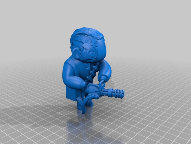 T-800 Chibi Figure – Terminator 2 Judgment Day | 3D Print (Unpainted)🤖