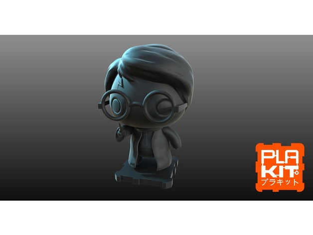 Harry Potter Chibi Figure – 3D Printed Wizard Model (Unpainted)🧙