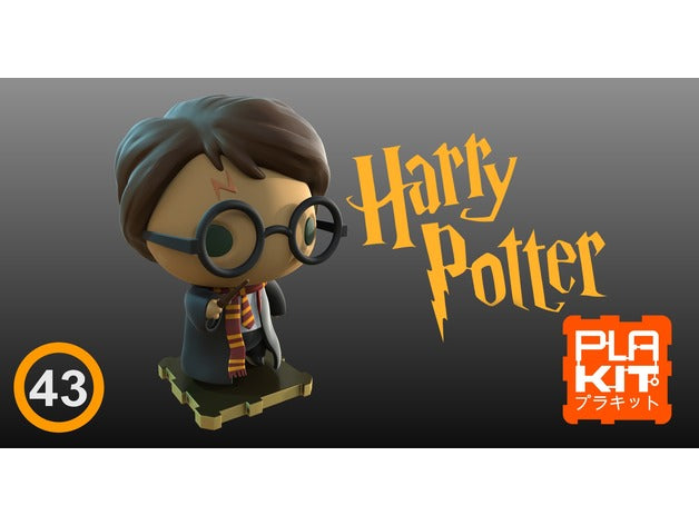 Harry Potter Chibi Figure – 3D Printed Wizard Model (Unpainted)🧙