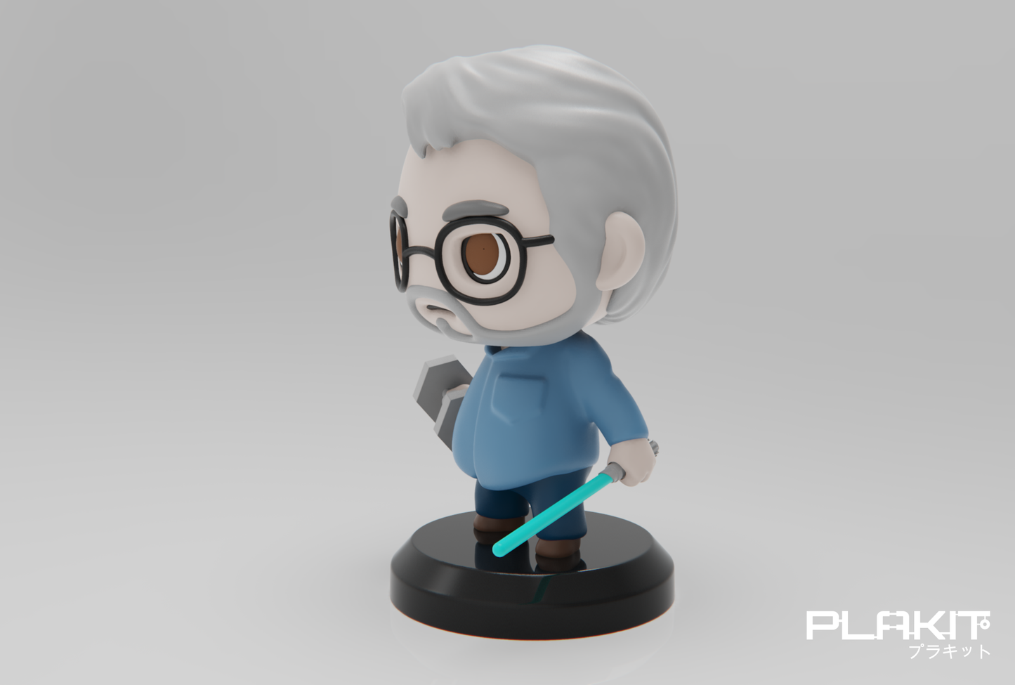 George Lucas Chibi Figure – 3D Printed Creator Icon (Unpainted)🎬