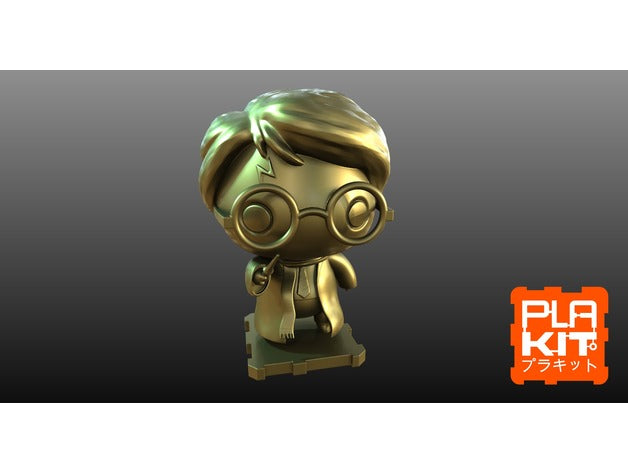 Harry Potter Chibi Figure – 3D Printed Wizard Model (Unpainted)🧙