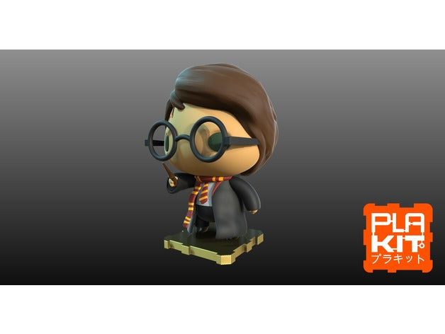 Harry Potter Chibi Figure – 3D Printed Wizard Model (Unpainted)🧙
